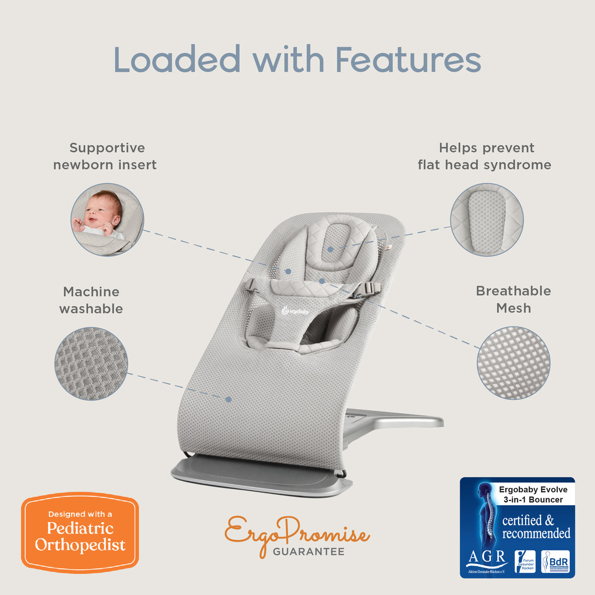 Ergobaby Evolve 3 in 1 Bouncer Mesh