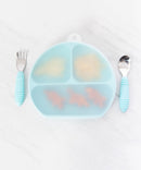 Bumkins Silicone Grip Dish  with Lid + Spoon and Folk Set - Various Colours