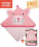 Weegoamigo Bath Mitt and Hooded Towel - Kitten