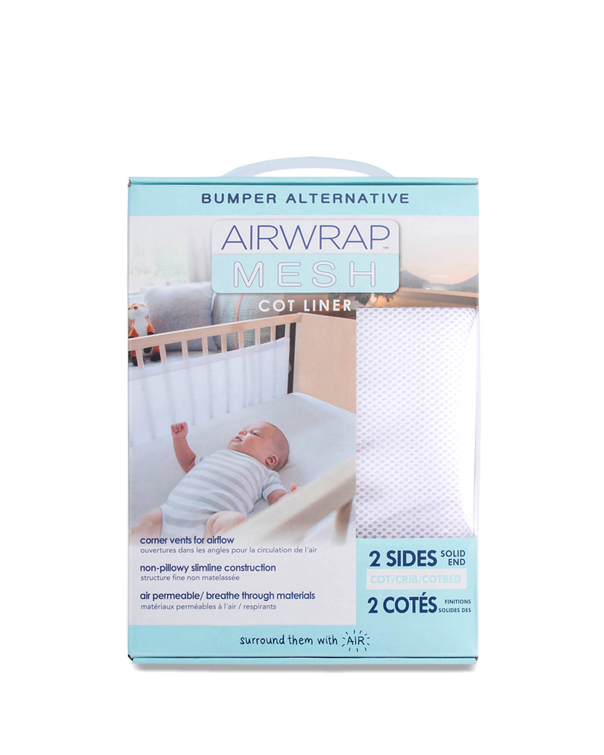 Airwrap Cot Liner Mesh 4 Sides White