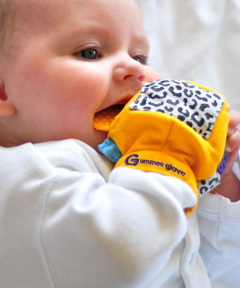 Gummee Glove Teether Mitten - Yellow