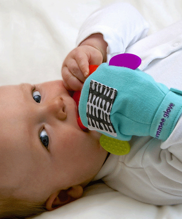 Gummee Glove Teether Mitten - Turquoise