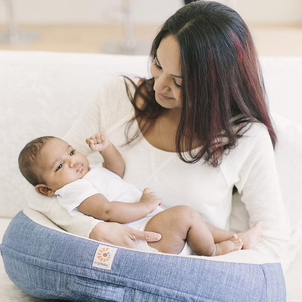 ergobaby Natural Curve Nursing Pillow - Heathered Grey