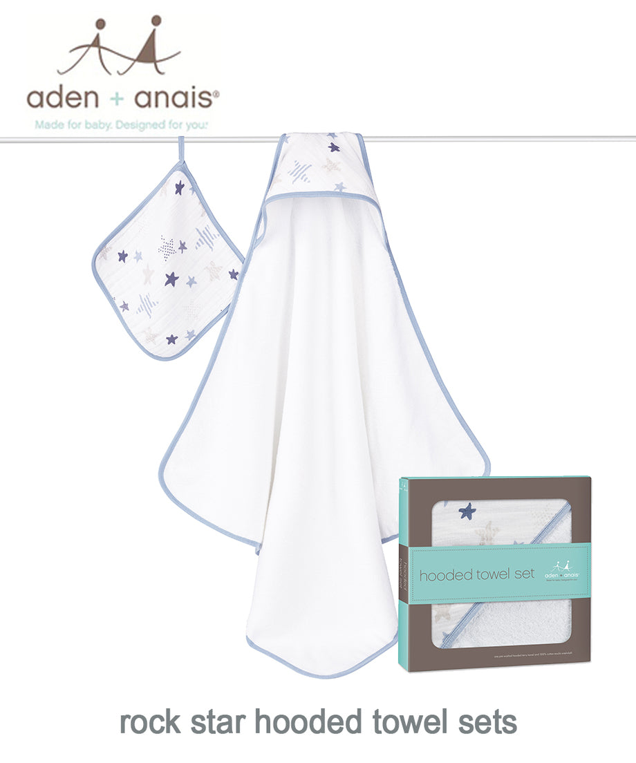Aden + Anais Hooded Towel and Washcloth Set