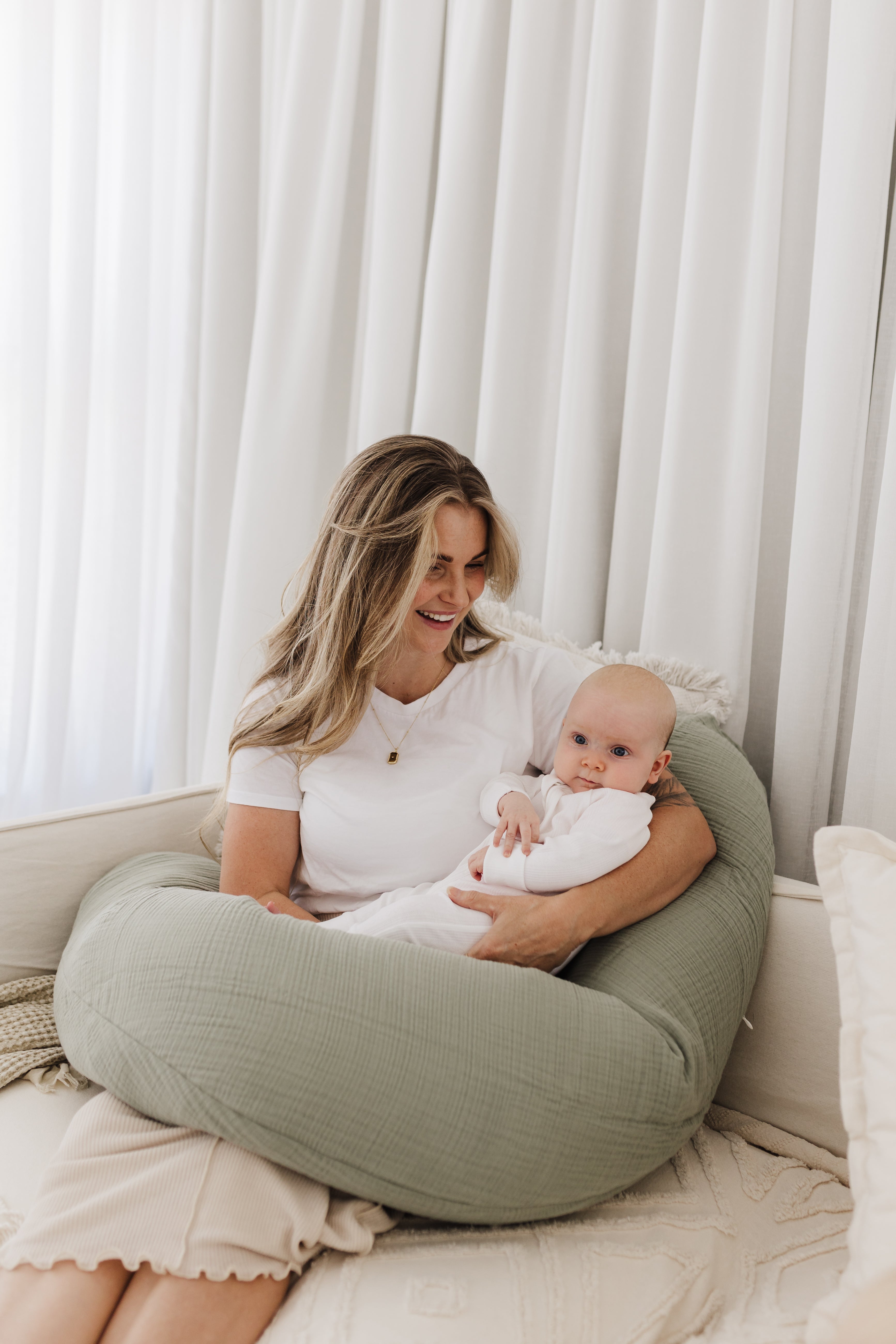 Theraline Muslin Maternity & Nursing Pillow - More Colours Available