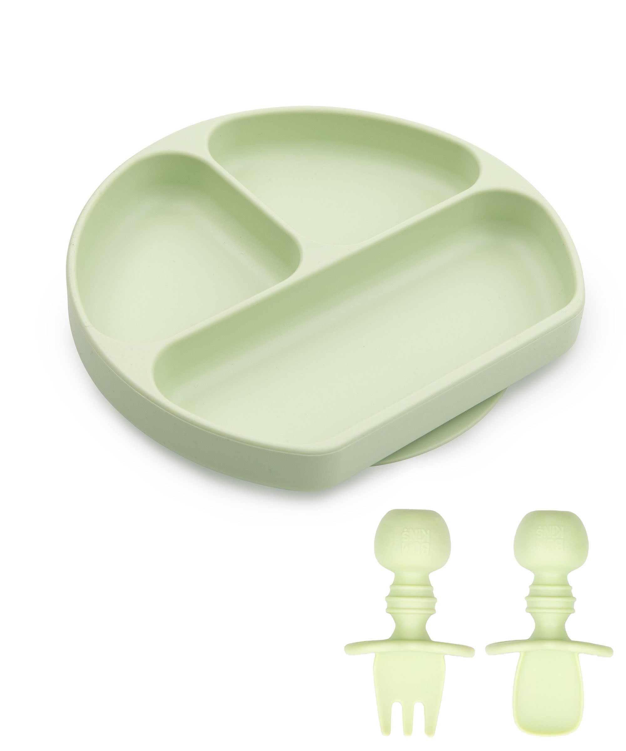 Bumkins Silicone Grip Dish + Chewtensils® Set - Various Colours