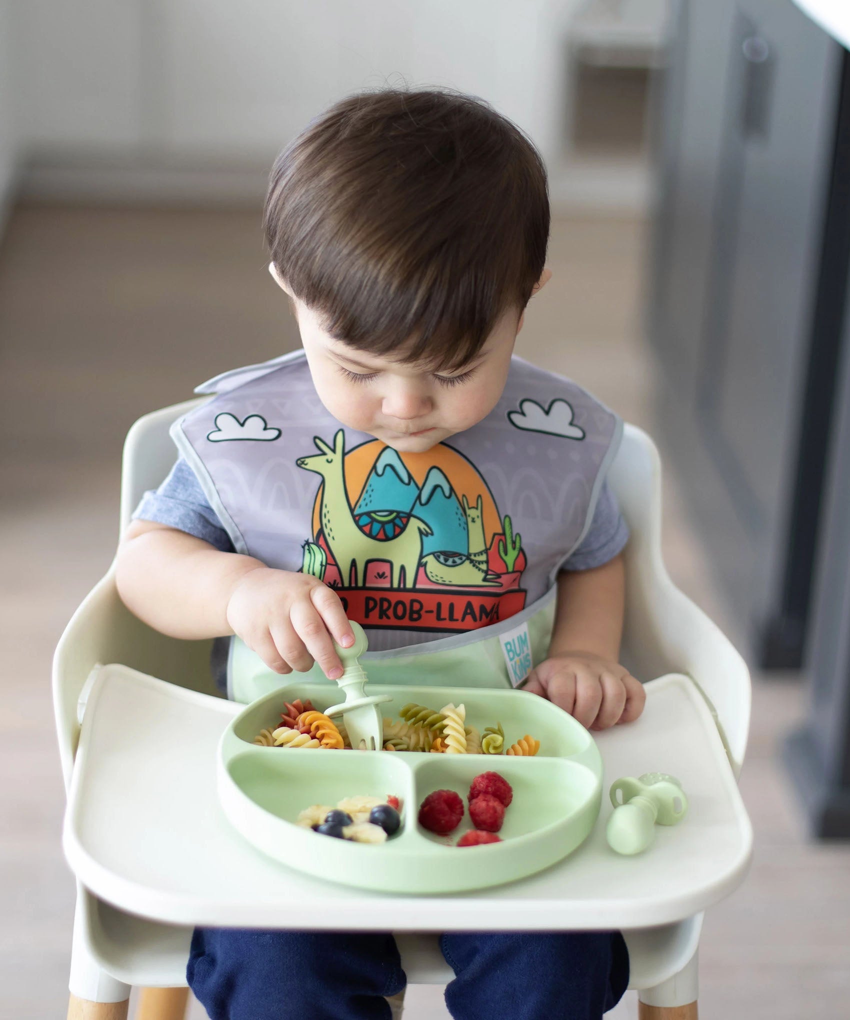 Bumkins Silicone Grip Dish + Chewtensils® Set - Various Colours