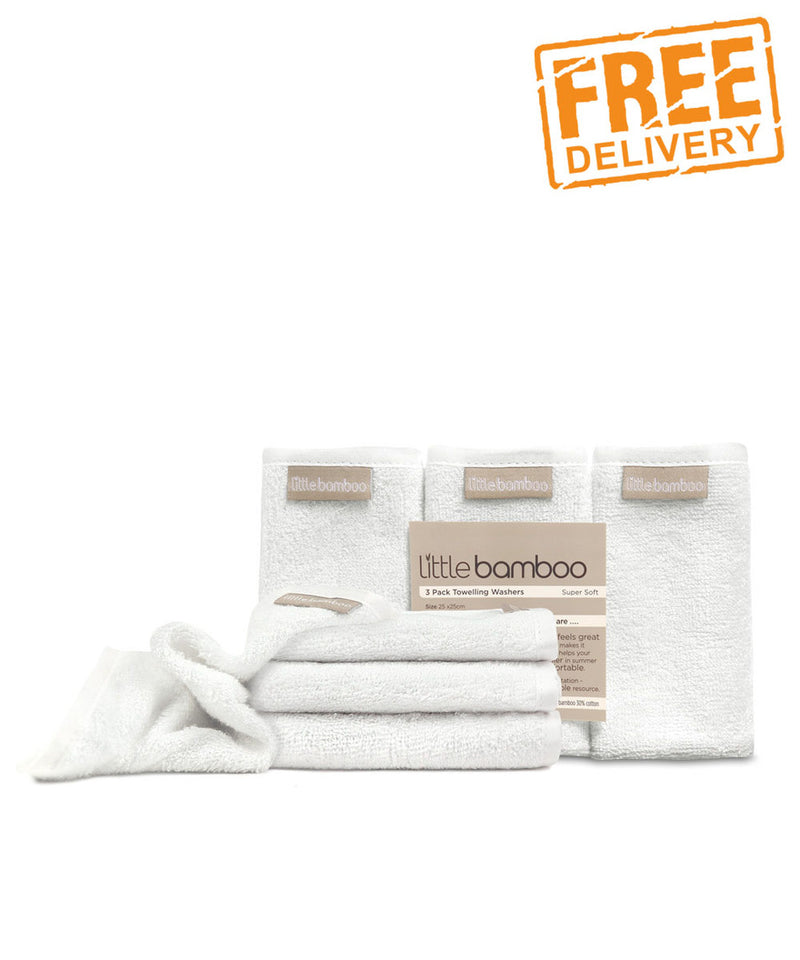Little Bamboo Towelling Washes - 3 Pack