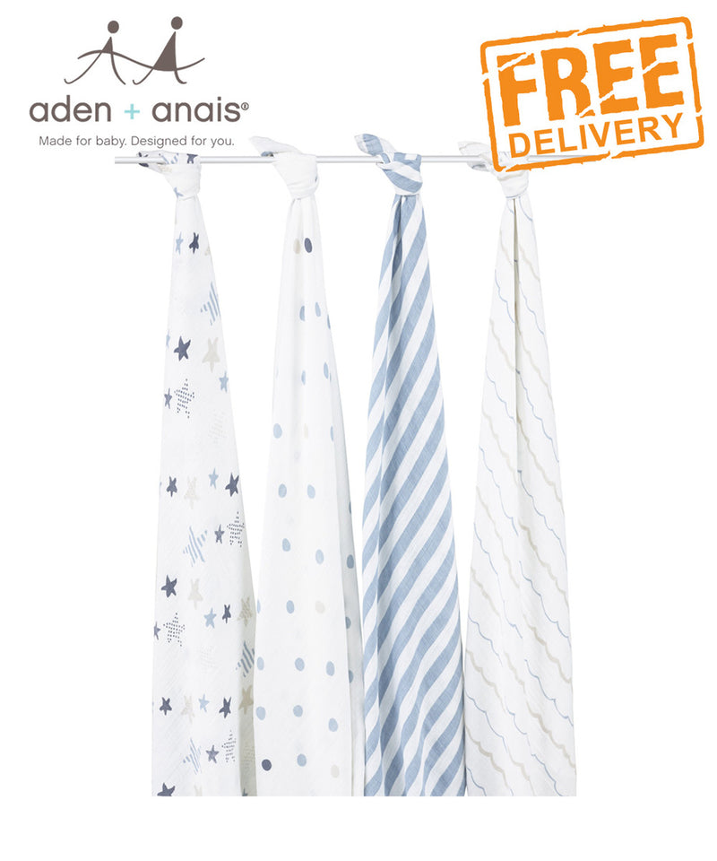 Aden + Anais Classic Swaddles 4 Pack - Rock Star