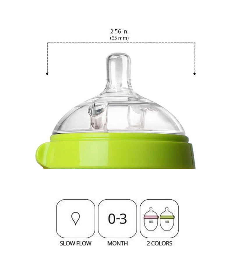 Comotomo Natural Silicone Baby Bottle 150ml 2 Pack - Green
