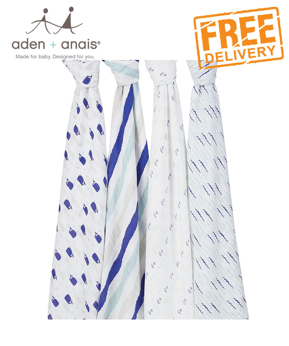 Aden + Anais Classic Swaddles 4 Pack High Sea Swaddle Shop