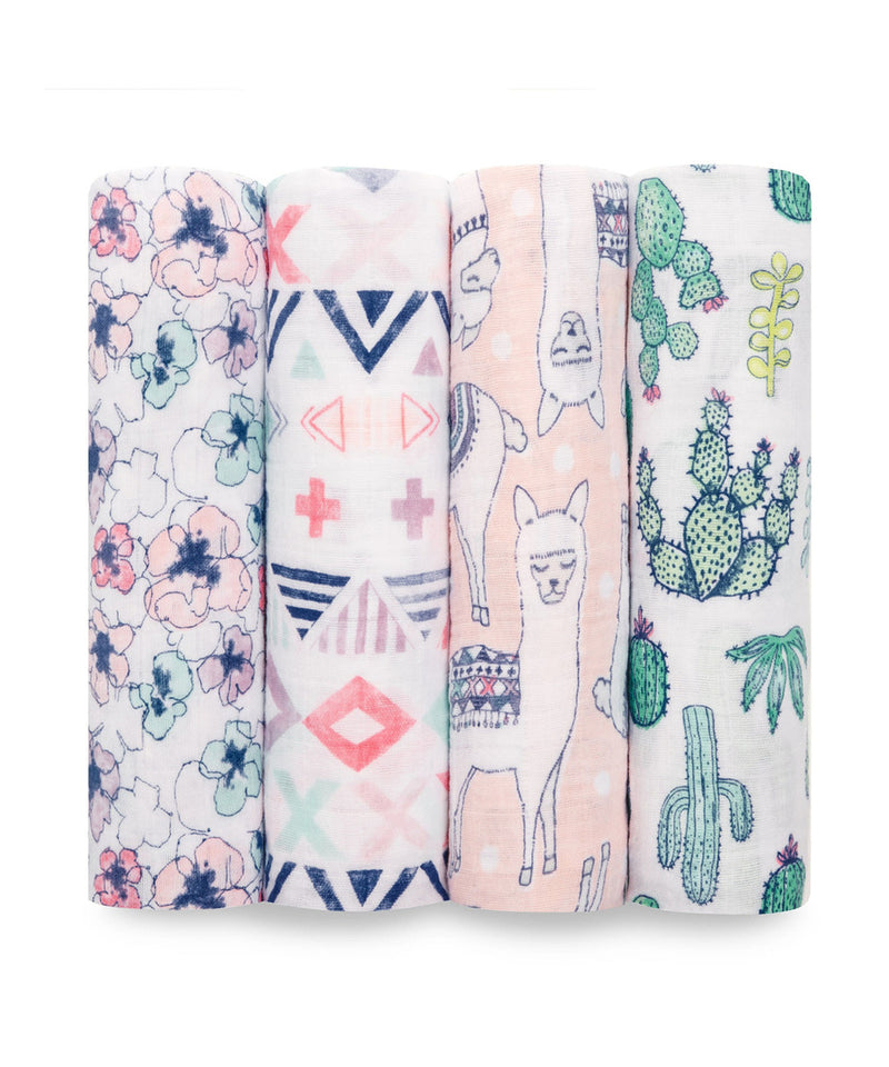 Aden + Anais Classic Swaddles 4 Pack - Trial Blooms