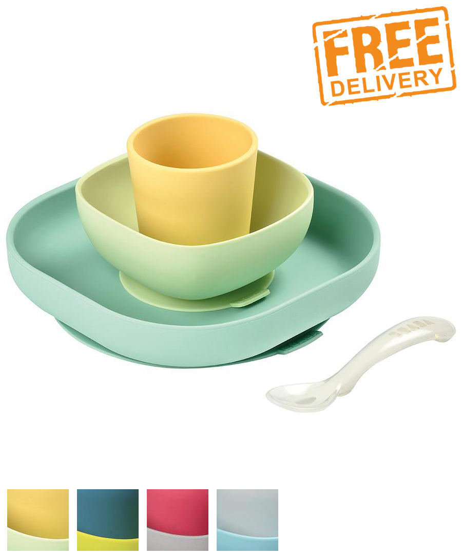 Beaba Silicone Meal Set 4 Piece - More Colours Available