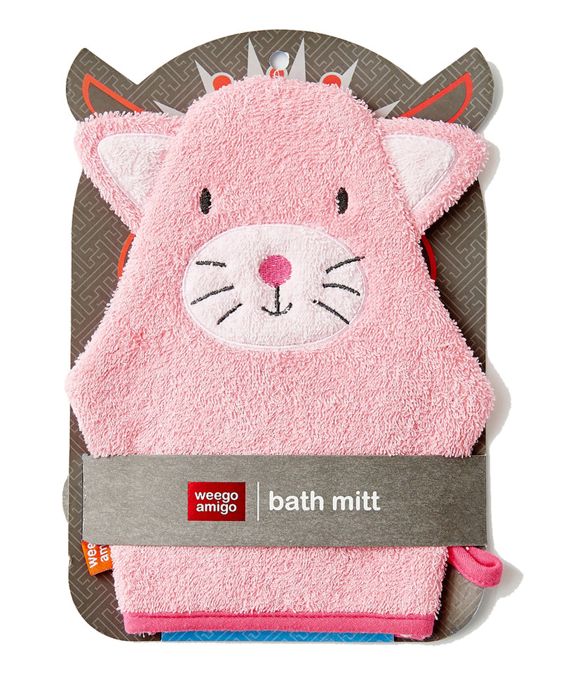 Weegoamigo Bath Mitt and Hooded Towel - Kitten