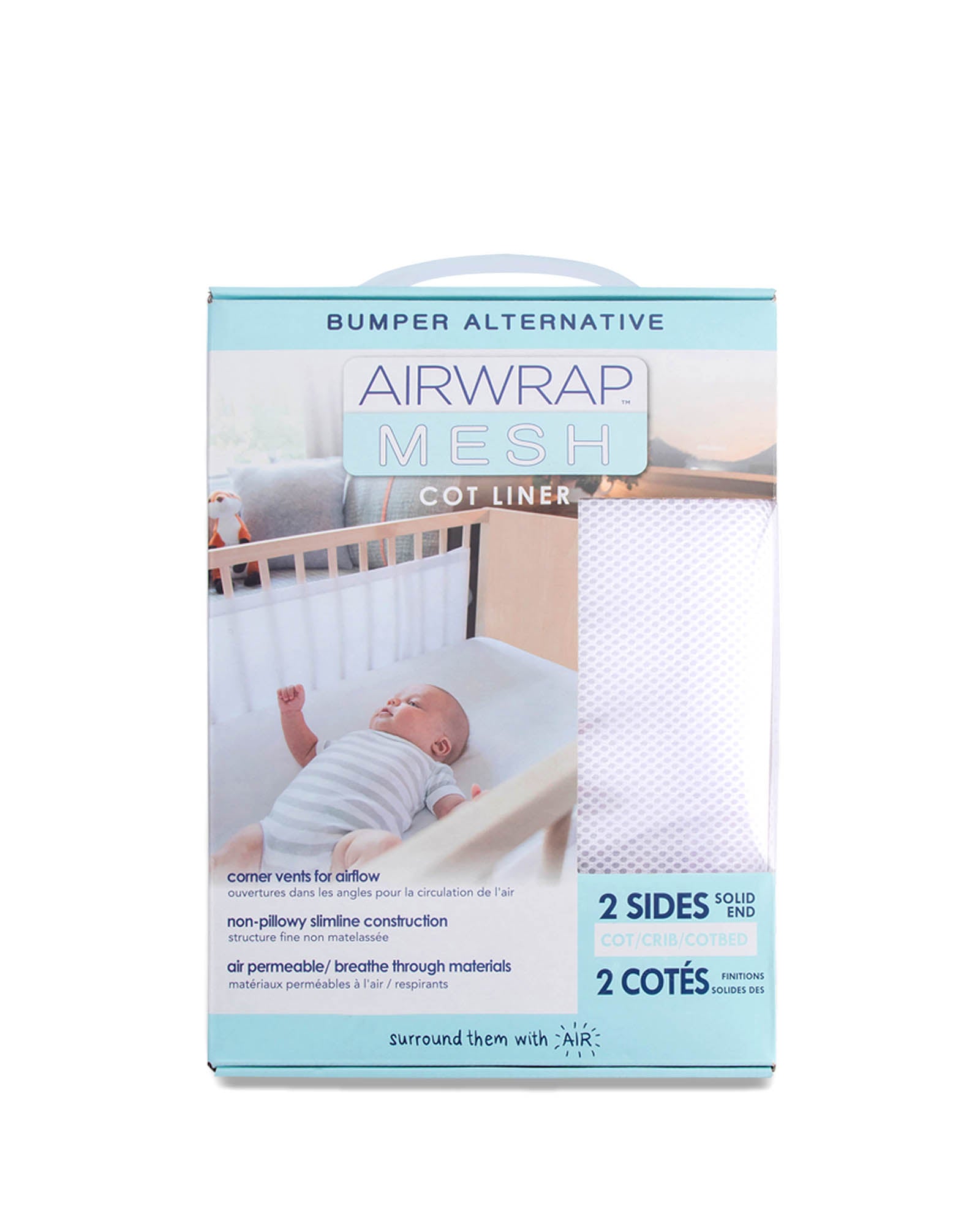 Airwrap Cot Liner Mesh 4 Sides White