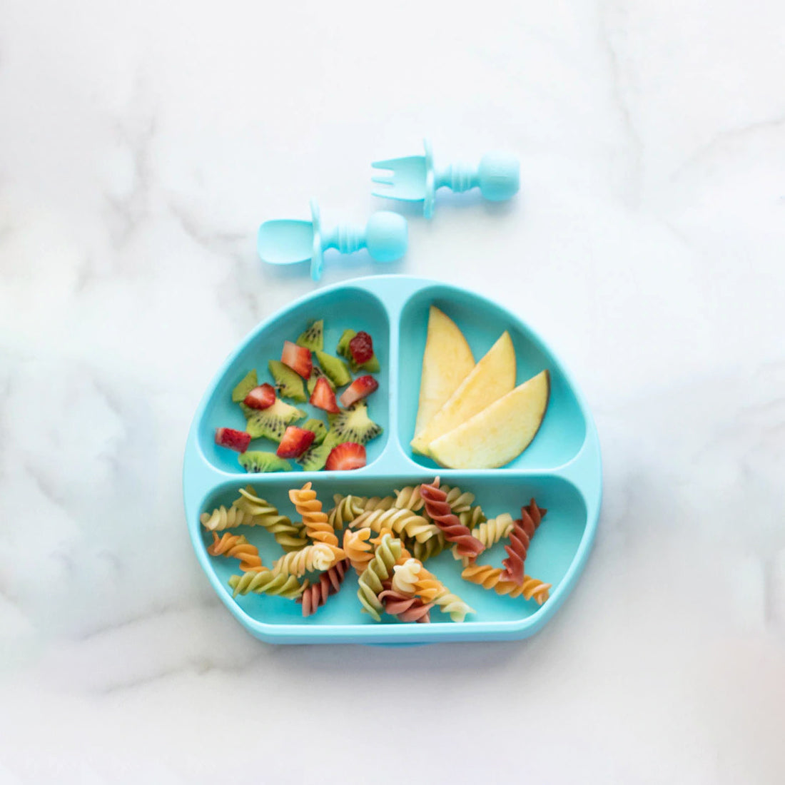 Bumkins Silicone Grip Dish + Chewtensils® Set - Various Colours