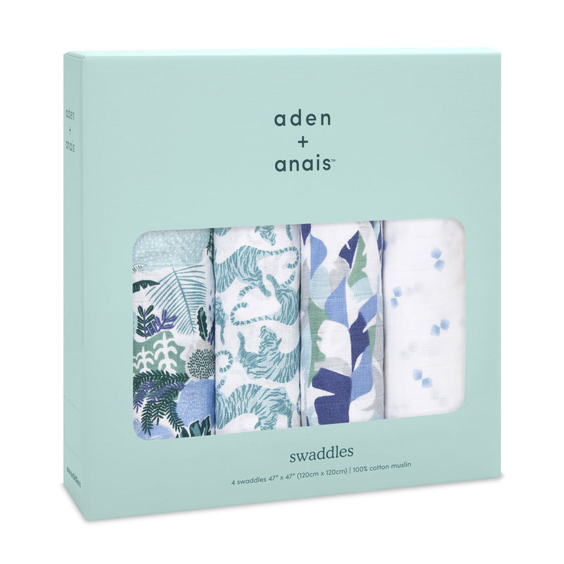 Aden + Anais Classic Swaddles 4 Pack - Dancing Tiger