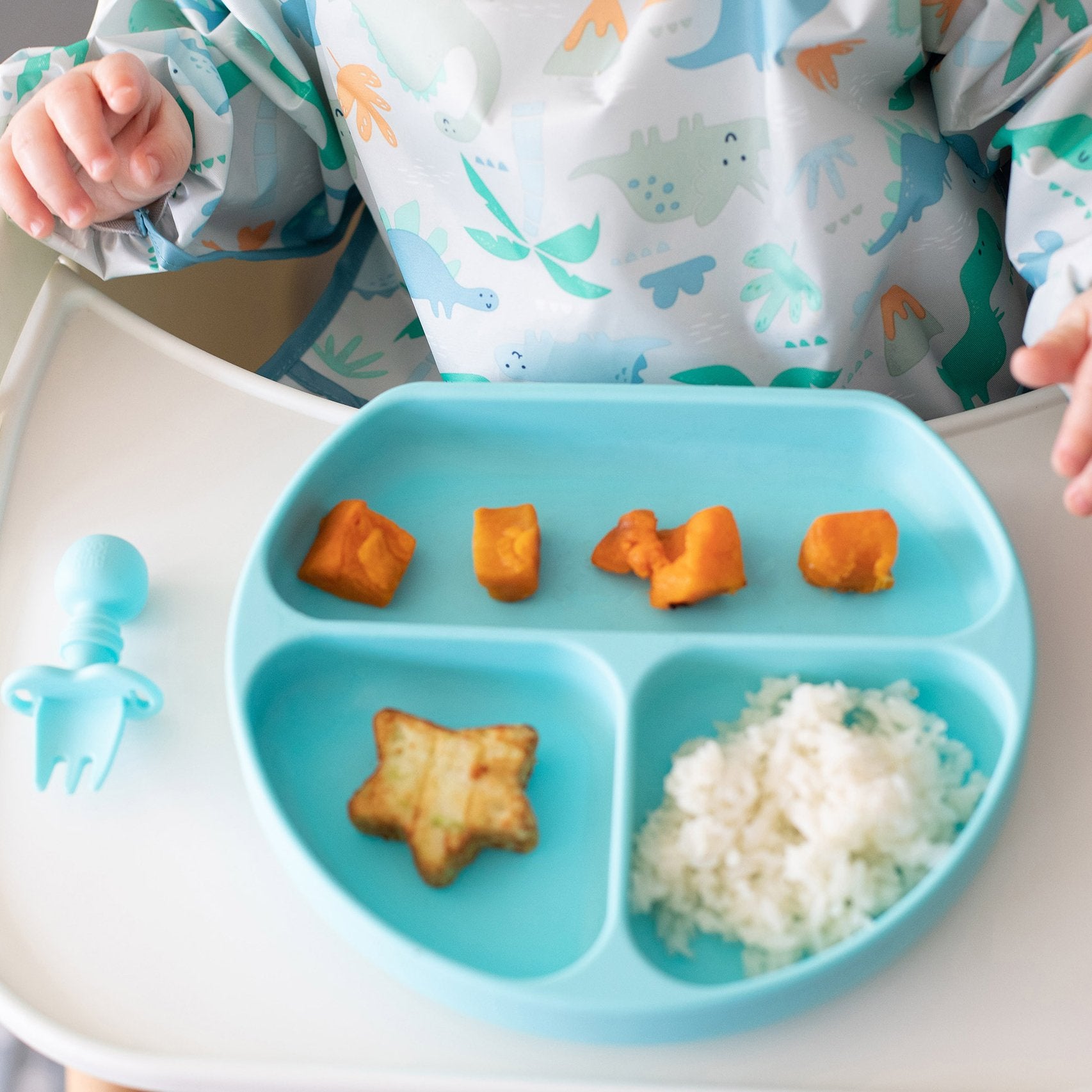 Bumkins Silicone Grip Dish + Chewtensils® Set - Various Colours