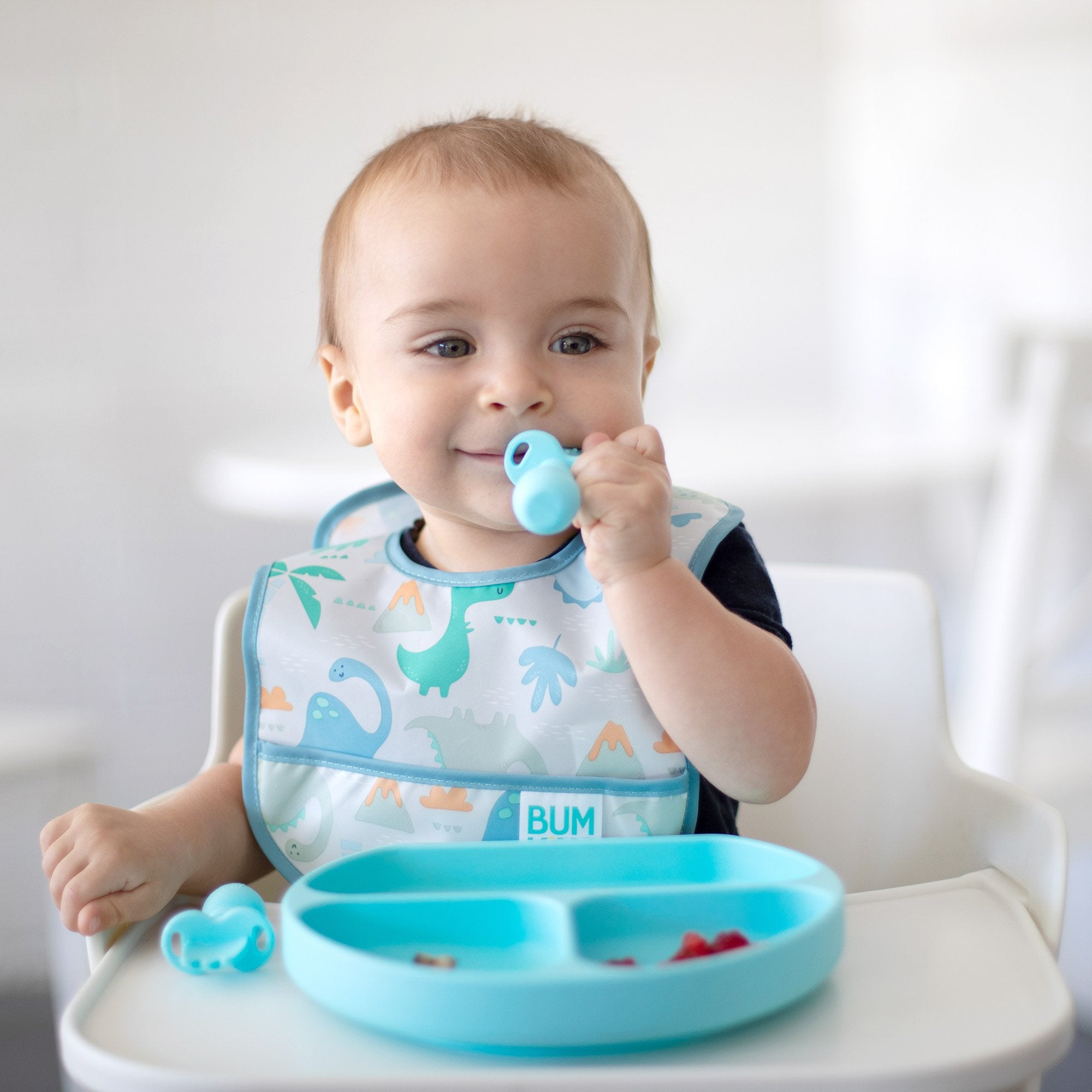 Bumkins Silicone Grip Dish + Chewtensils® Set - Various Colours