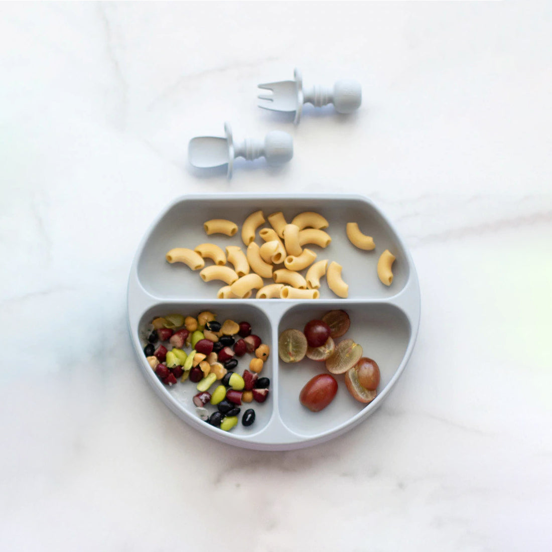 Bumkins Silicone Grip Dish + Chewtensils® Set - Various Colours