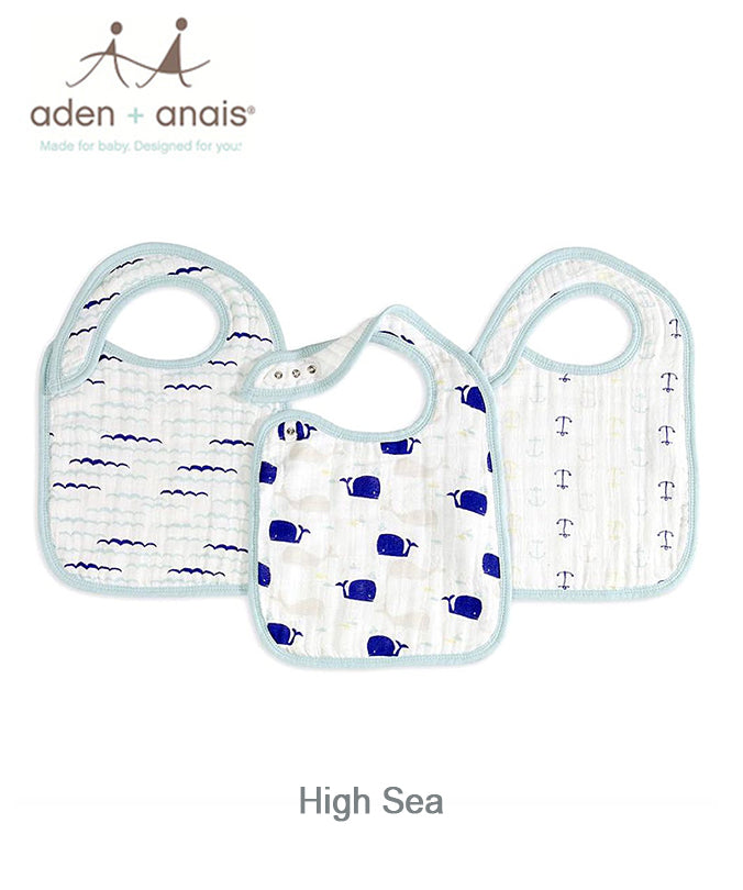 NEW Print Aden + Anais  Classic Snap Bibs 3 Pack - Various Prints