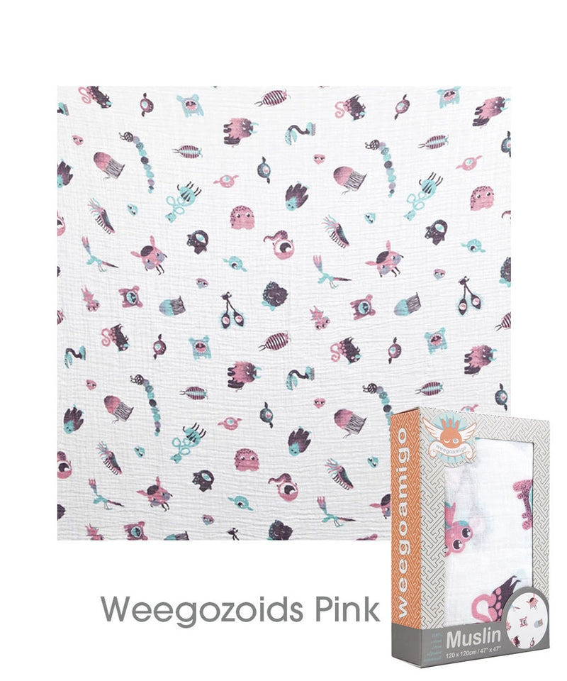 Weegoamigo Printed Muslin Swaddle Blanket - Various Prints