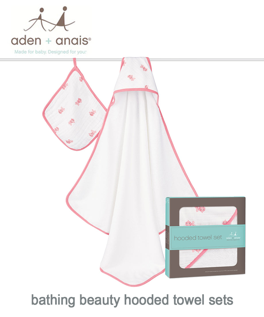 Aden + Anais Hooded Towel and Washcloth Set - Various Prints
